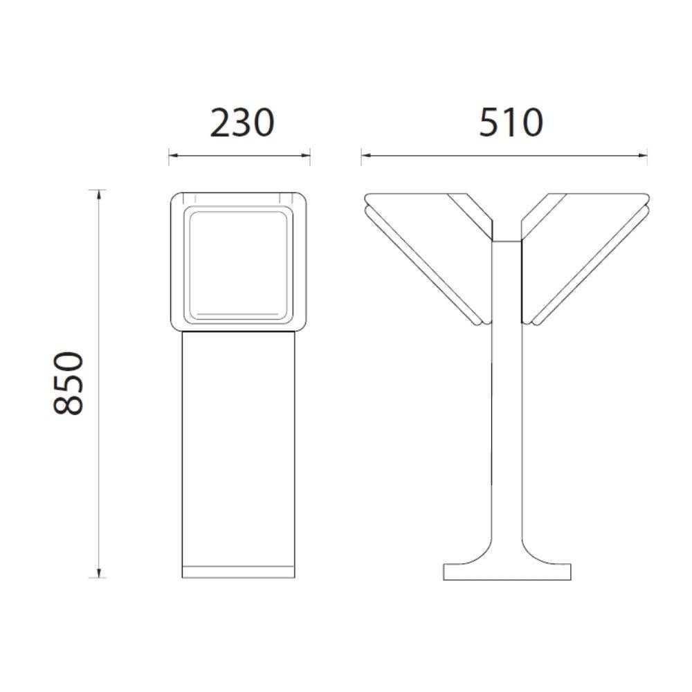 Boluce BL-2099 SELECTA - Exterior Small 850mm Twin Bollard Light IP54 Black-Boluce-Ozlighting.com.au