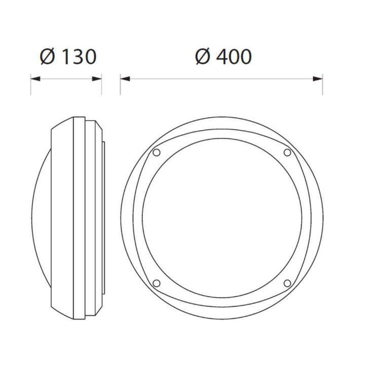 Boluce BL-8010 LEM MAXI - Exterior Large Round Bunker Light with Plain Fascia IP54 Silver-Boluce-Ozlighting.com.au