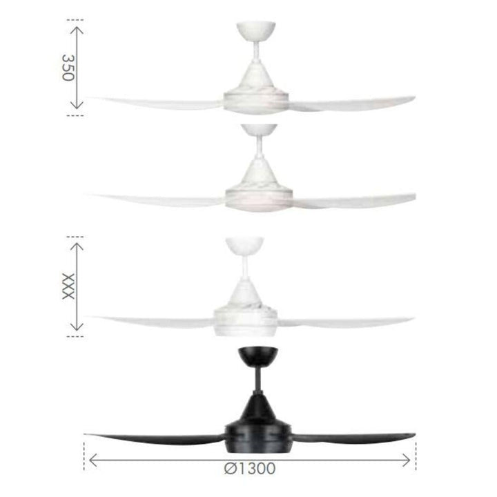 Brilliant VECTOR - 4 Blade 1300mm ABS AC Ceiling Fan with LED Light-Brilliant Lighting-Ozlighting.com.au