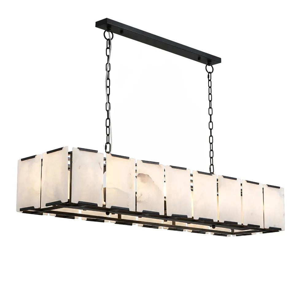 Cafe Lighting FLORENCE - 16 Light Alabaster Linear Pendant-Cafe Lighting-Ozlighting.com.au