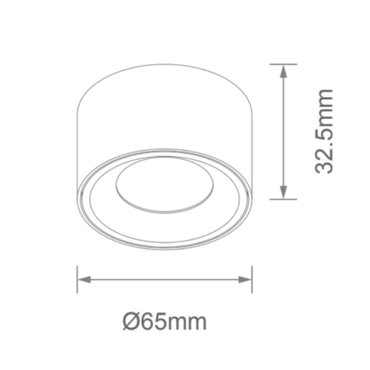 Colab Lighting MUSE - 45/65mm Surface Mounted Round Mini LED Downlight IP20-Onelight Australia-Ozlighting.com.au