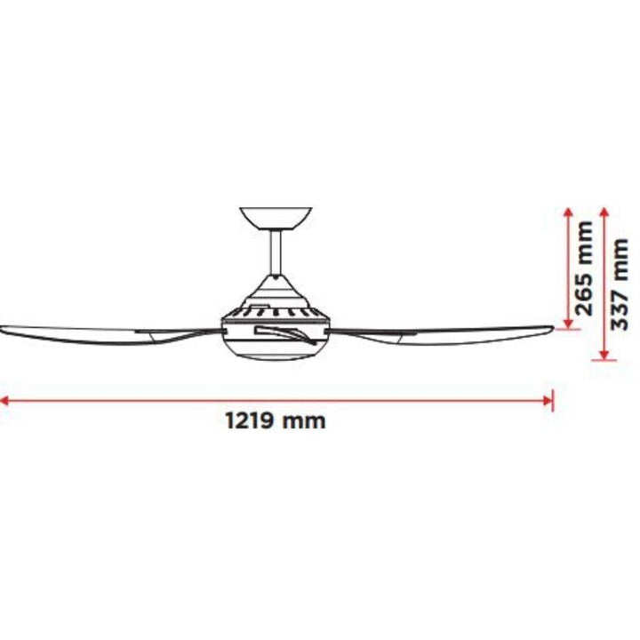 DEKA RUSSELL-48 - 4 Blade 1220mm 48" AC Ceiling Fan-DEKA-Ozlighting.com.au