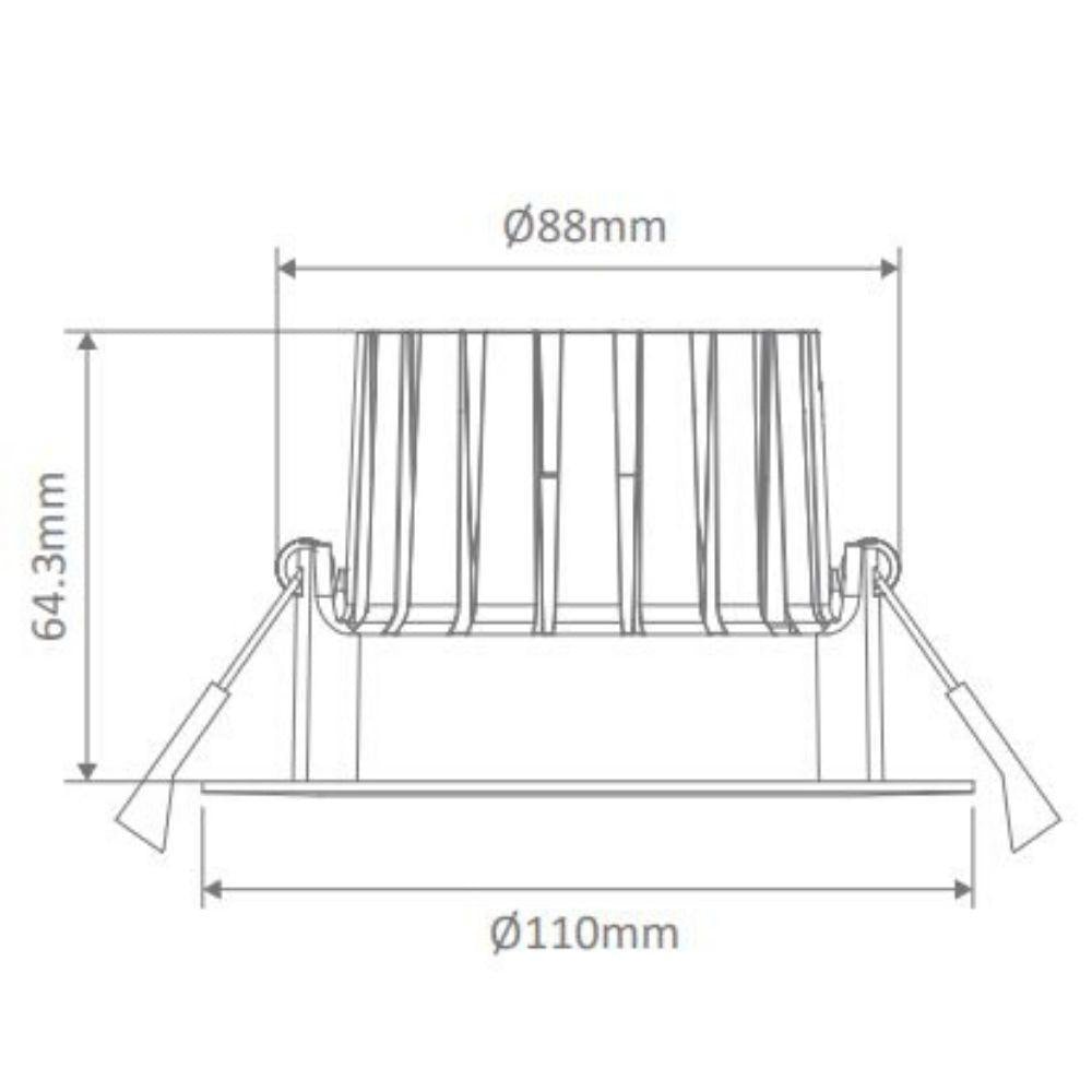 Domus AQUA-13 - 13W LED Single Colour Dimmable Deep Face Wet Area Downlight IP65-Domus Lighting-Ozlighting.com.au