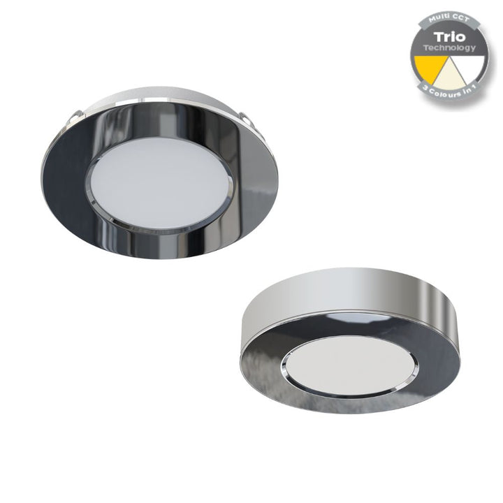 Domus ASTRA-TRIO - 3.6W 12V Tri-Colour Switchable Recessed/Surface Mounted LED Cabinet Light - DRIVER REQUIRED-Domus Lighting-Ozlighting.com.au