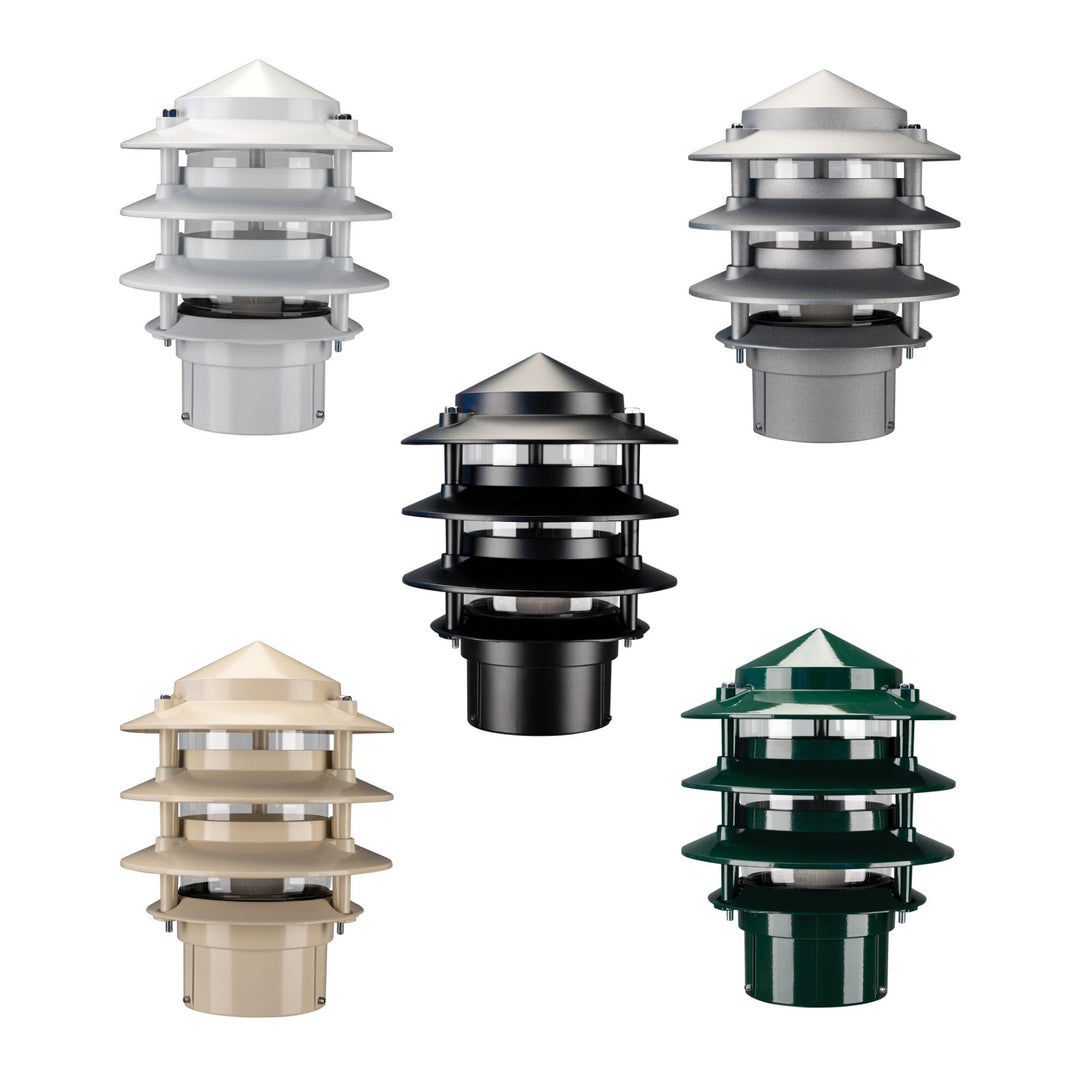 Domus BL-100 - Three Tier Bollard Head Garden Light Powder Coated Finish-Domus Lighting-Ozlighting.com.au