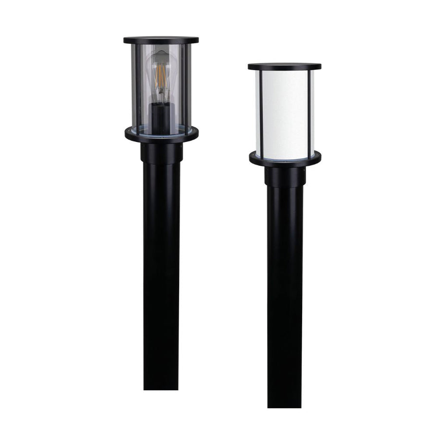 Domus BL-400-1M-KIT - Cylindrical Bollard Head 1M Kit Garden Light Black - Clear/Frost-Domus Lighting-Ozlighting.com.au