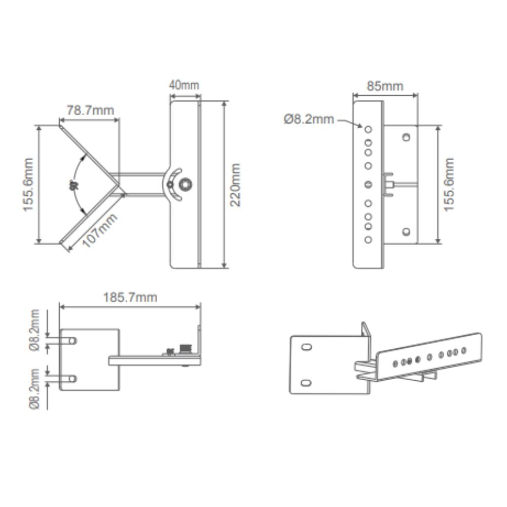 Domus BLAZE-PRO-BKT - Corner Bracket Accessory To Suit Domus BLAZE-PRO Series-Domus Lighting-Ozlighting.com.au