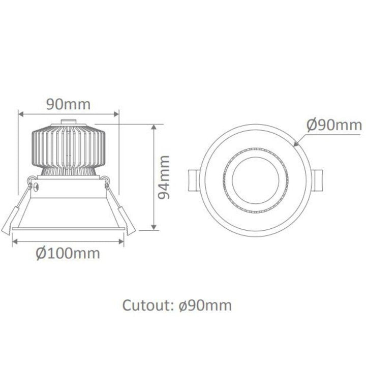 Domus DEEP-12-TRIO - 12W LED Tri-Colour Dimmable Deepset Tiltable LED Downlight-Domus Lighting-Ozlighting.com.au