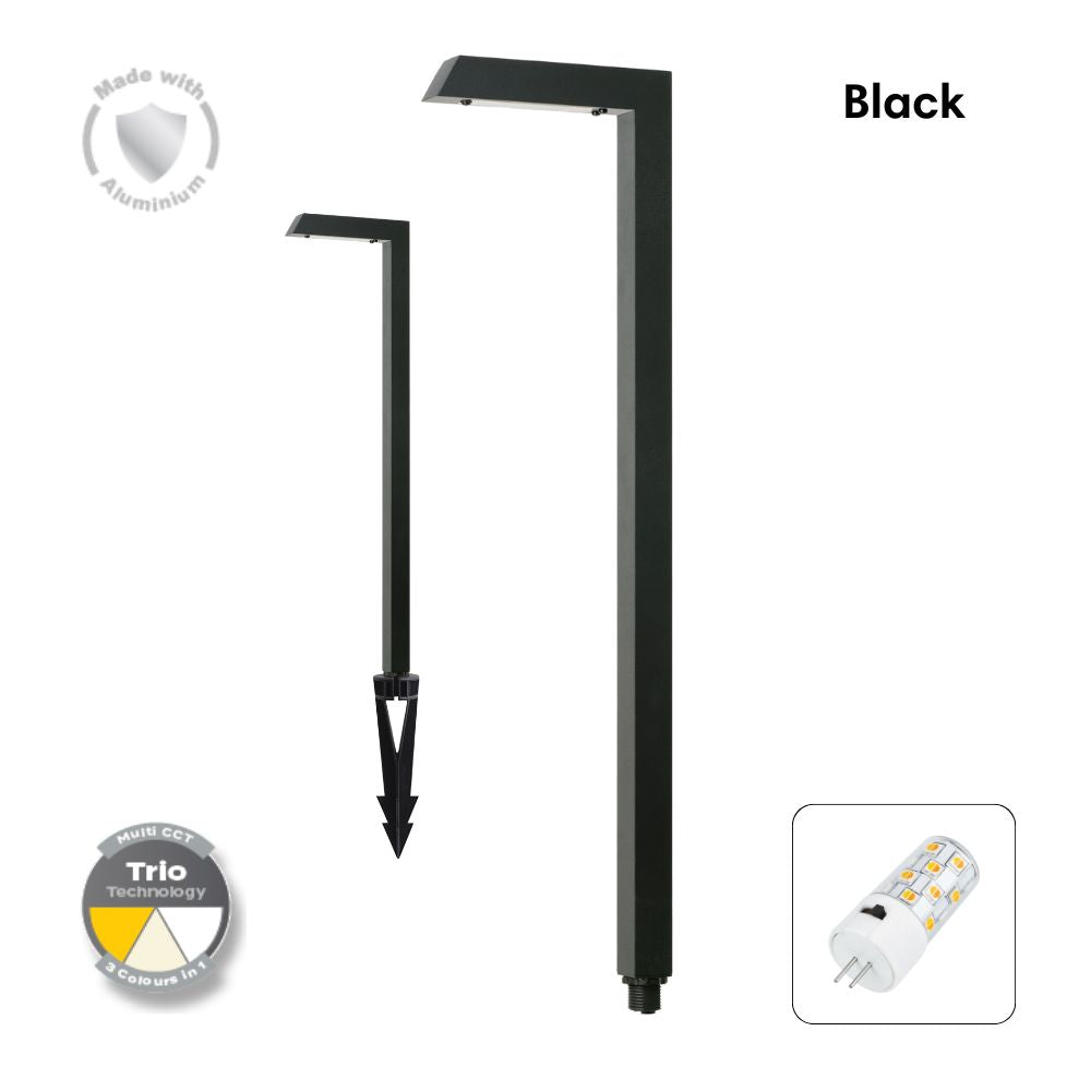 Domus DUSK-STICK - 4W 12V DC LED Tri-Colour G4 Replaceable Exterior Stick Post Spike Path Light IP54 - DRIVER REQUIRED-Domus Lighting-Ozlighting.com.au