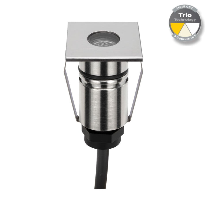 Domus EMIT-25-TRIO-STS - 1W LED 12/24V DC Tri-Colour 25mm Micro Recessed Step & Inground Light IP67 Stainless Steel - DRIVER REQUIRED-Domus Lighting-Ozlighting.com.au