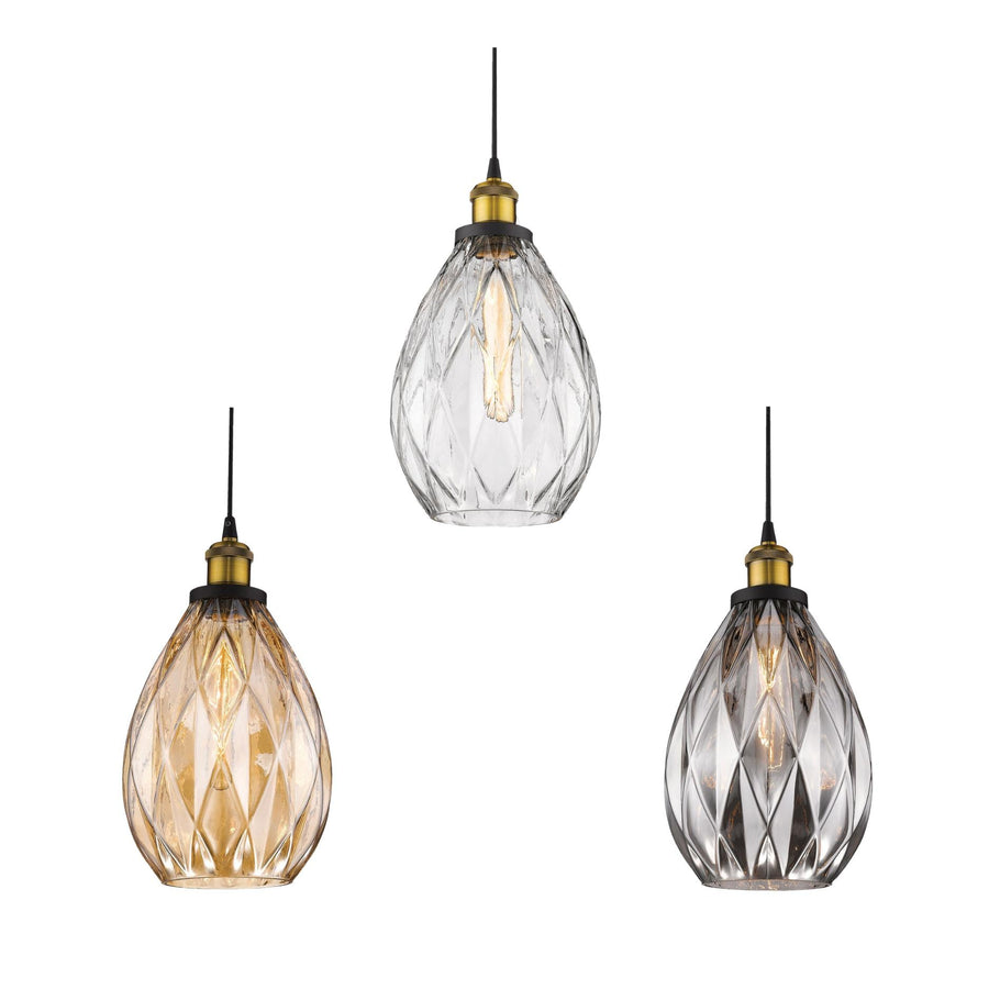 Domus EVELYN - 1 Light Crystal Glass Pendant-Domus Lighting-Ozlighting.com.au