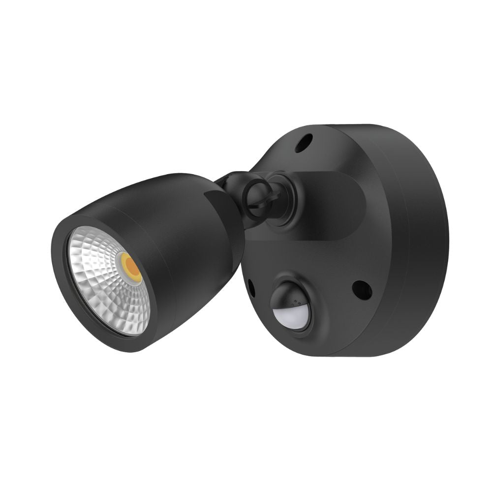 Domus MURO-ECO-10S - 10W LED Tri-Colour Single Head Exterior Polycarbonate Coastal Spotlight With Slimline Sensor IP65-Domus Lighting-Ozlighting.com.au