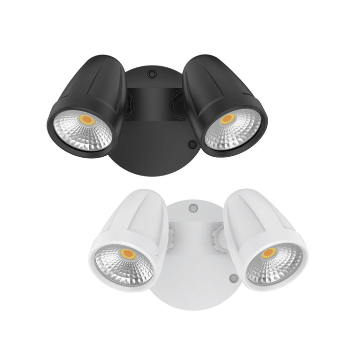 Domus MURO-MAX-32 - 32W LED High Output Tri-Colour Twin Head Exterior Spotlight IP65-Domus Lighting-Ozlighting.com.au