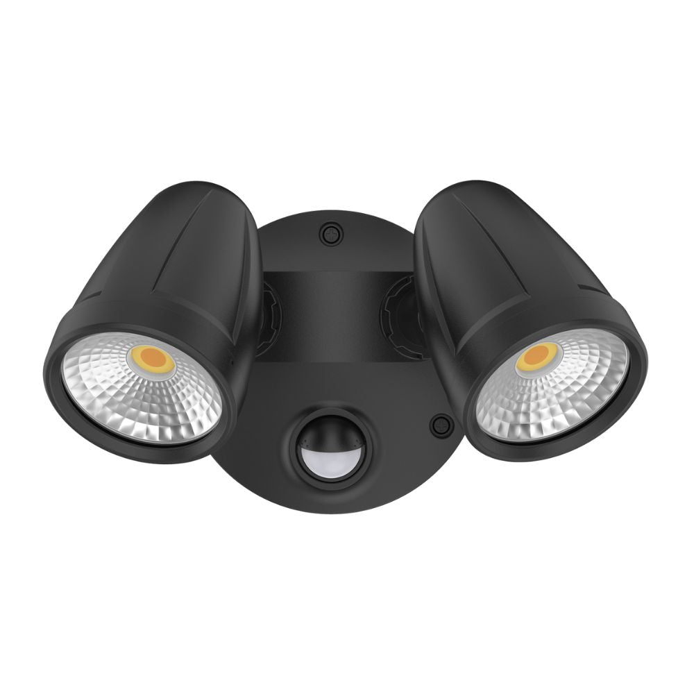 Domus MURO-MAX-32S - 32W LED High Output Tri-Colour Twin Head Exterior Spotlight With Slimline Sensor IP65-Domus Lighting-Ozlighting.com.au