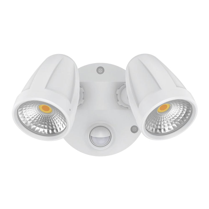 Domus MURO-MAX-32S - 32W LED High Output Tri-Colour Twin Head Exterior Spotlight With Slimline Sensor IP65-Domus Lighting-Ozlighting.com.au