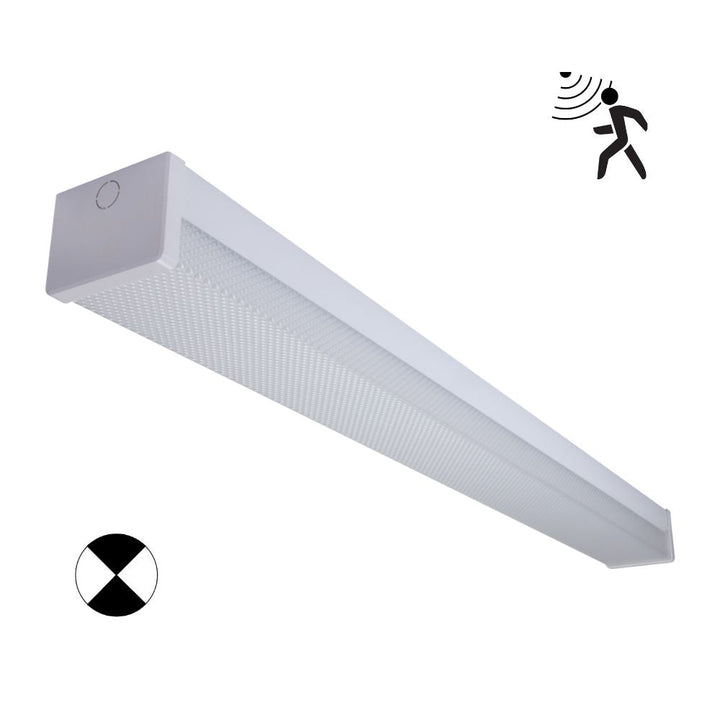 Domus PARK-120-DIFF-EM - 15W/30W LED Tri-Colour Wide Body Diffused 1200mm Emergency Batten with Optional Sensor-Domus Lighting-Ozlighting.com.au