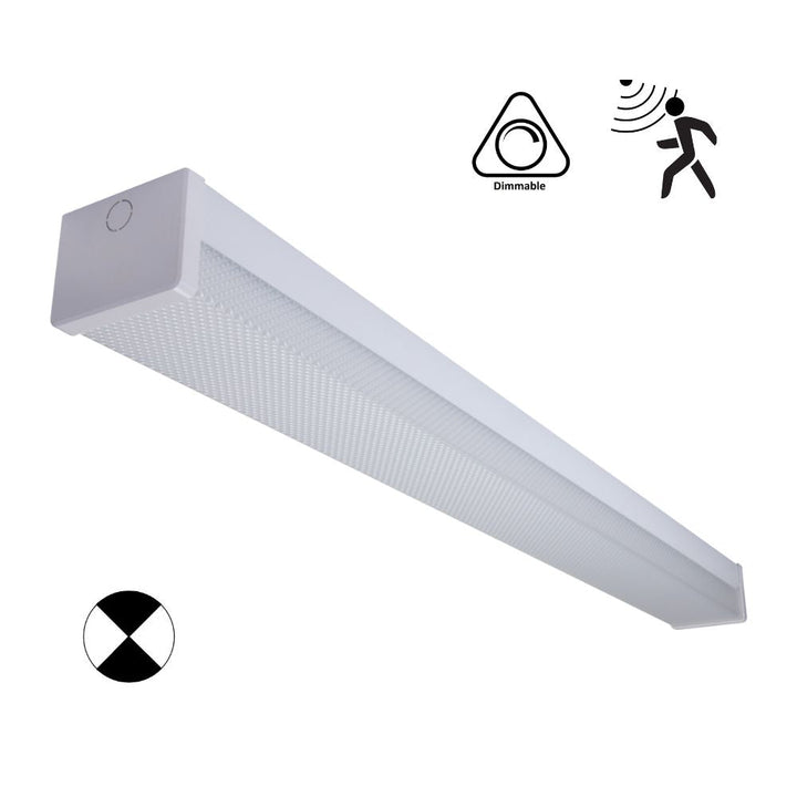 Domus PARK-120-DIFF-EM - 15W/30W LED Tri-Colour Wide Body Diffused 1200mm Emergency Batten with Optional Sensor-Domus Lighting-Ozlighting.com.au