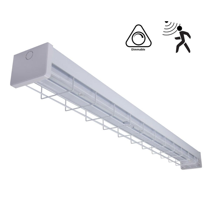 Domus PARK-120-WG - 15W/30W LED Tri-Colour Wide Body Wire Guard 1200mm Batten with Optional Sensor-Domus Lighting-Ozlighting.com.au