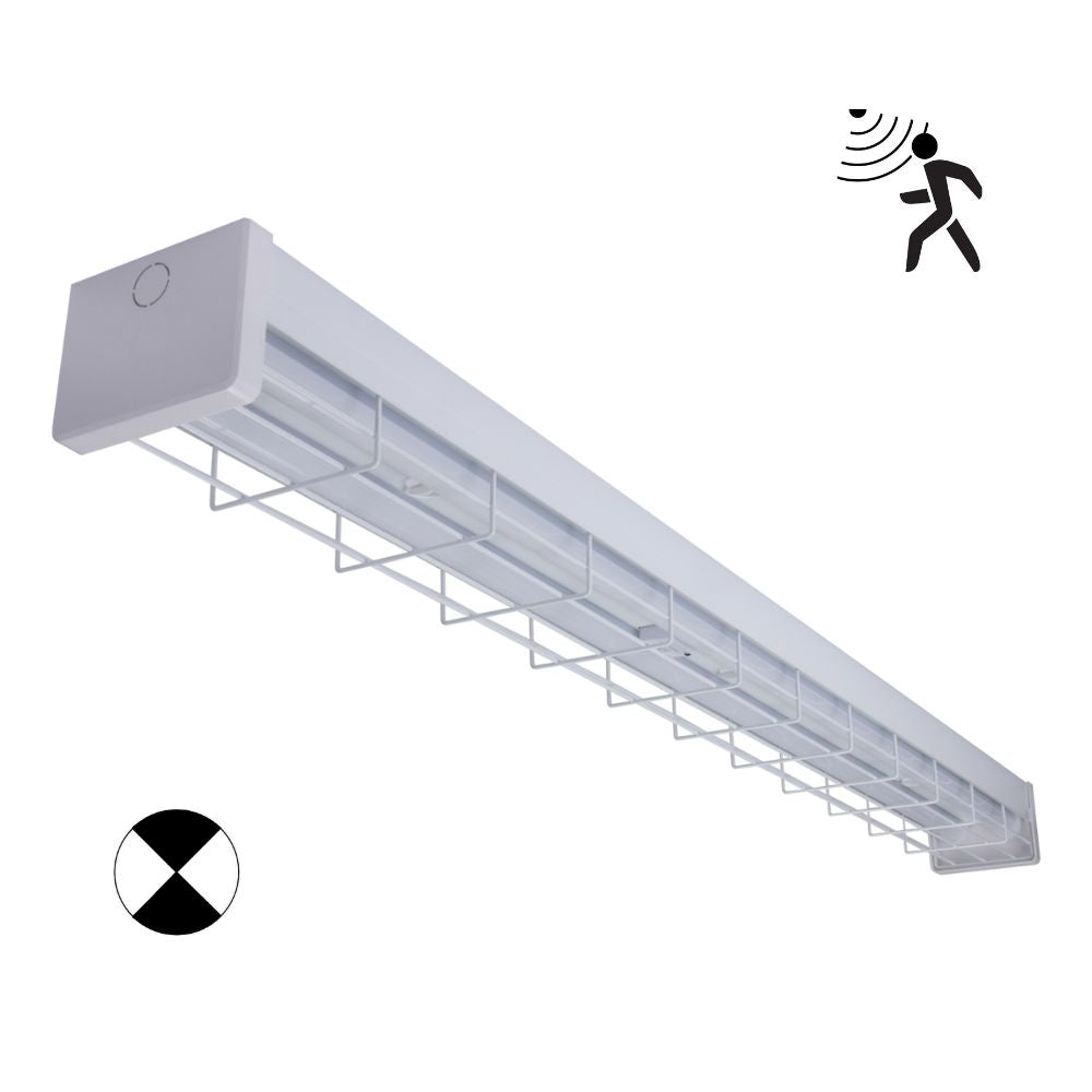 Domus PARK-120-WG-EM - 15W/30W LED Tri-Colour Wide Body Wire Guard 1200mm Emergency Batten with Optional Sensor-Domus Lighting-Ozlighting.com.au