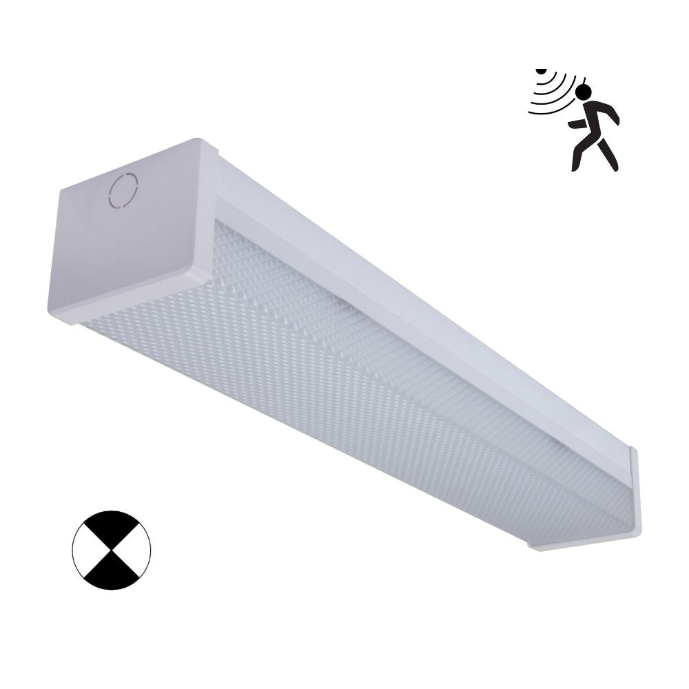 Domus PARK-60-DIFF-EM - 7.5W/15W LED Tri-Colour Wide Body Diffused 600mm Emergency Batten with Optional Sensor-Domus Lighting-Ozlighting.com.au