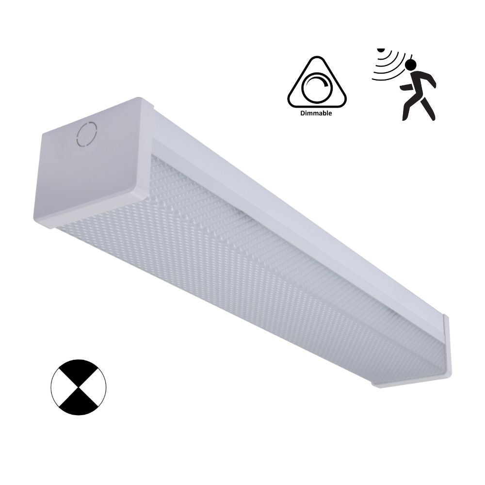 Domus PARK-60-DIFF-EM - 7.5W/15W LED Tri-Colour Wide Body Diffused 600mm Emergency Batten with Optional Sensor-Domus Lighting-Ozlighting.com.au