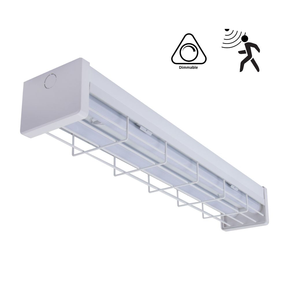 Domus PARK-60-WG - 7.5W/15W LED Tri-Colour Wide Body Wire Guard 600mm Batten with Optional Sensor-Domus Lighting-Ozlighting.com.au