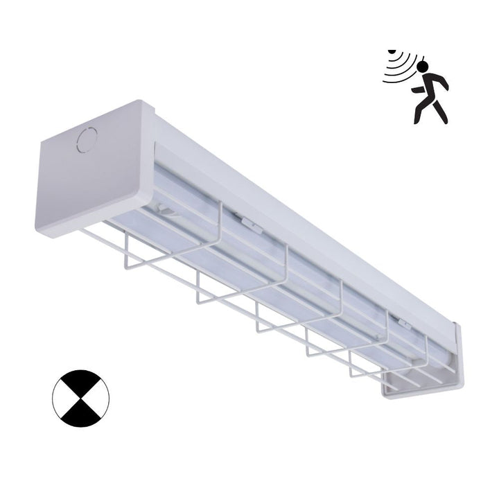 Domus PARK-60-WG-EM - 7.5W/15W LED Tri-Colour Wide Body Wire Guard 600mm Emergency Batten with Optional Sensor-Domus Lighting-Ozlighting.com.au