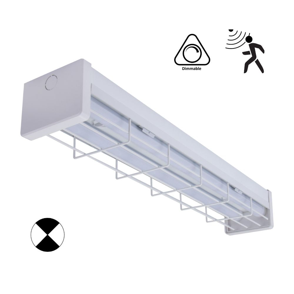 Domus PARK-60-WG-EM - 7.5W/15W LED Tri-Colour Wide Body Wire Guard 600mm Emergency Batten with Optional Sensor-Domus Lighting-Ozlighting.com.au