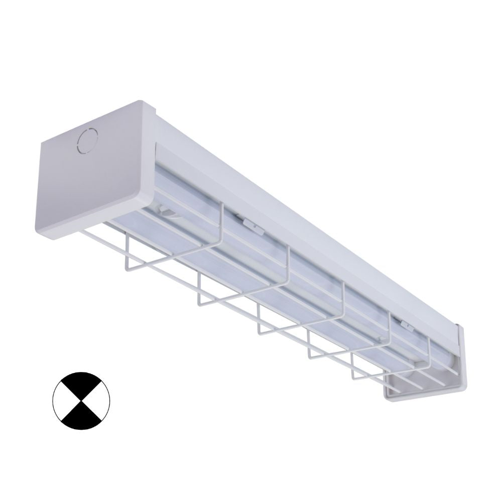 Domus PARK-60-WG-EM - 7.5W/15W LED Tri-Colour Wide Body Wire Guard 600mm Emergency Batten with Optional Sensor-Domus Lighting-Ozlighting.com.au