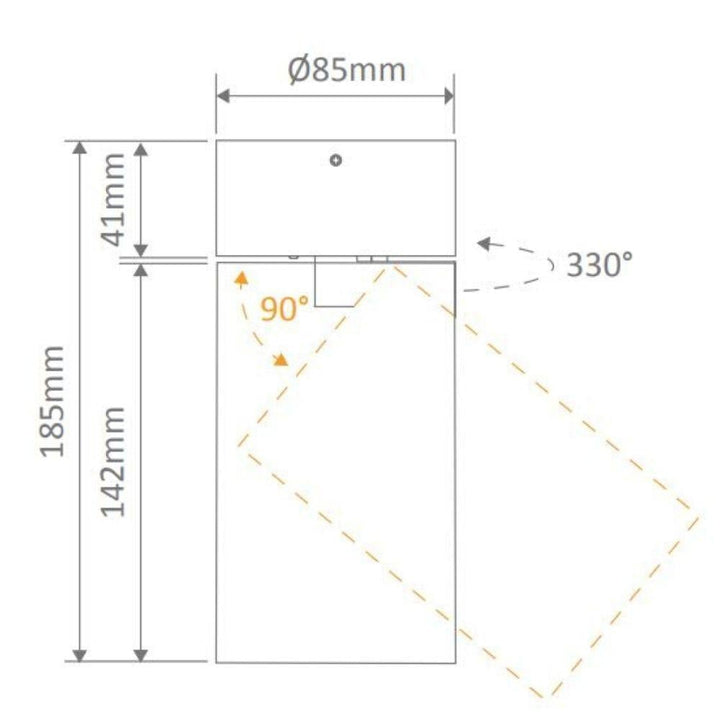 Domus PISTOL-15/25 - 15W/25W LED Single Colour Dimmable Adjustable Surface Mount Downlight Black-Domus Lighting-Ozlighting.com.au