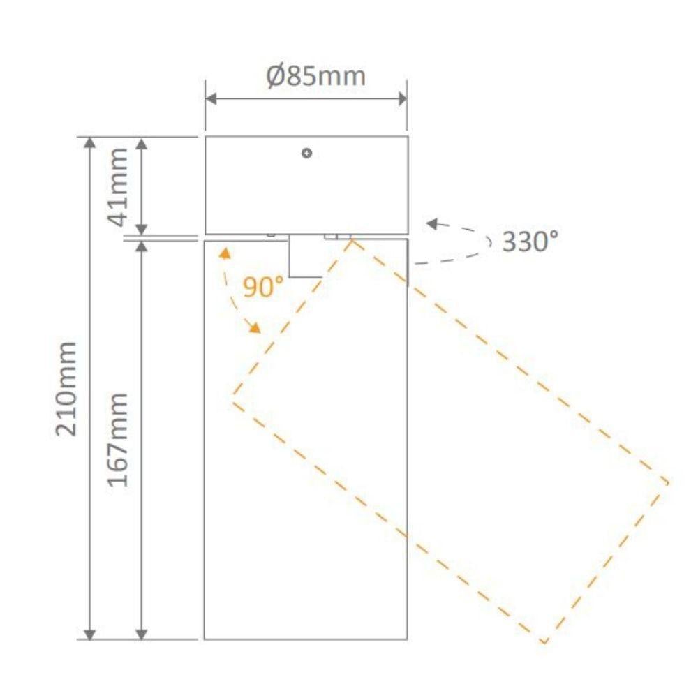 Domus PISTOL-15/25 - 15W/25W LED Single Colour Dimmable Adjustable Surface Mount Downlight Black-Domus Lighting-Ozlighting.com.au