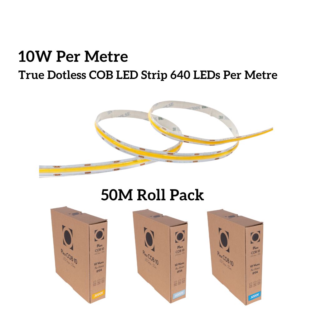 Domus PLEX-COB-10-50M - 50M Roll Pack 10W LED Per Metre 640LED True Dotless Striplight IP54 24V - DRIVER REQUIRED-Domus Lighting-Ozlighting.com.au