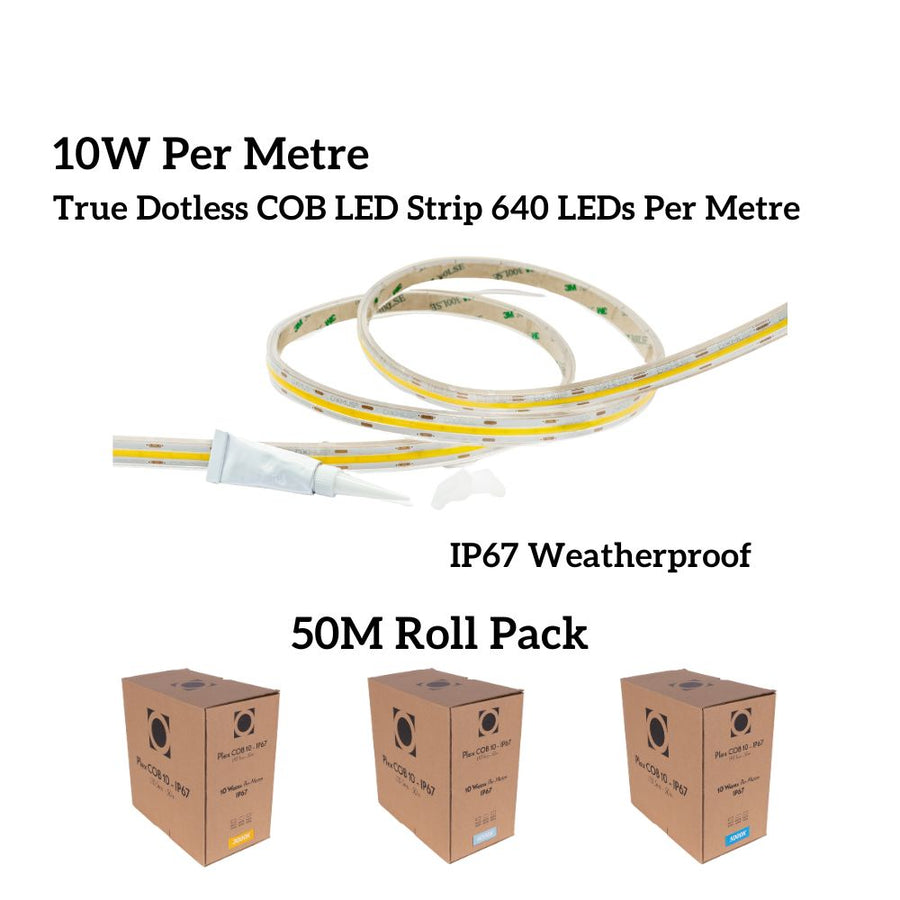 Domus PLEX-COB-10-IP67-50M - 50M Roll Pack 10W LED Per Metre 640LED True Dotless Striplight IP67 24V - DRIVER REQUIRED-Domus Lighting-Ozlighting.com.au