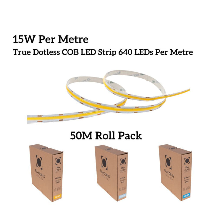 Domus PLEX-COB-15-50M - 50M Roll Pack 15W LED Per Metre 640LED True Dotless Striplight IP54 24V - DRIVER REQUIRED-Domus Lighting-Ozlighting.com.au