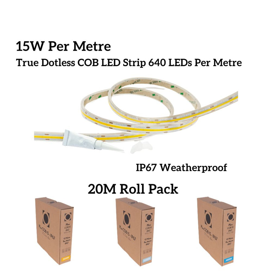 Domus PLEX-COB-15-IP67-20M - 20M Roll Pack 15W LED Per Metre 640LED True Dotless Striplight IP67 24V - DRIVER REQUIRED-Domus Lighting-Ozlighting.com.au