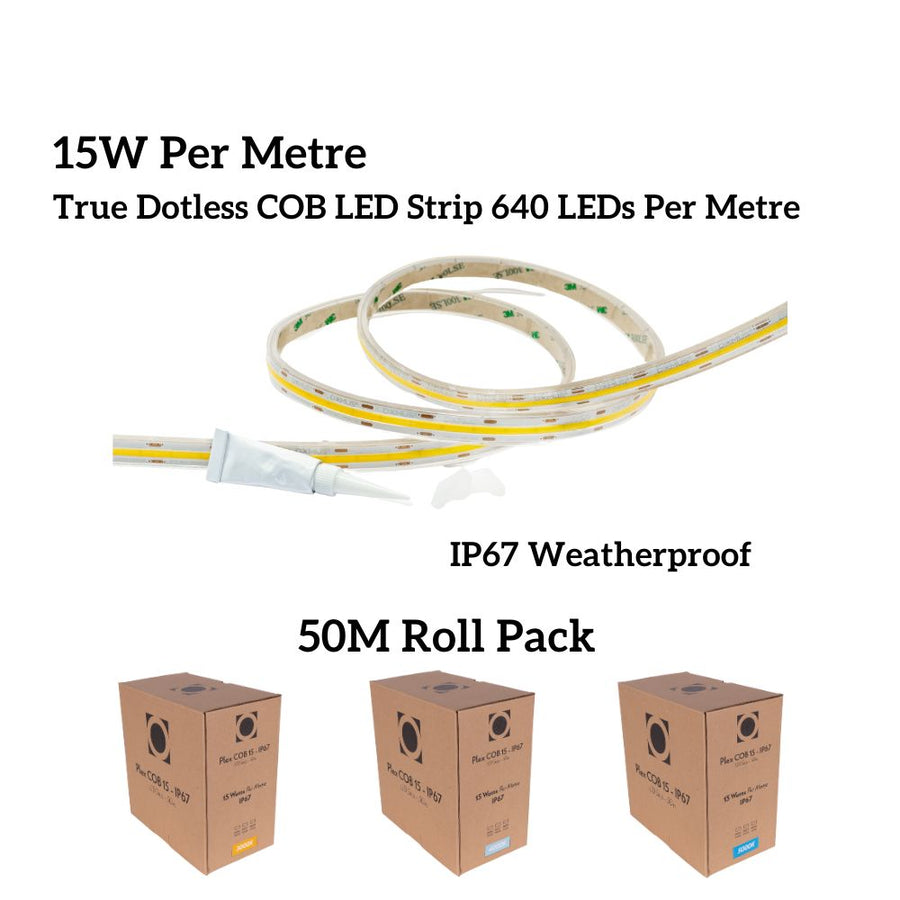 Domus PLEX-COB-15-IP67-50M - 50M Roll Pack 15W LED Per Metre 640LED True Dotless Striplight IP67 24V - DRIVER REQUIRED-Domus Lighting-Ozlighting.com.au