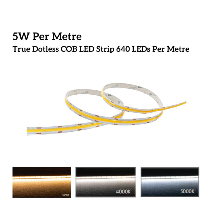 Domus PLEX-COB-5 - 5W LED Per Metre 640LED True Dotless Striplight IP54 24V - DRIVER REQUIRED-Domus Lighting-Ozlighting.com.au