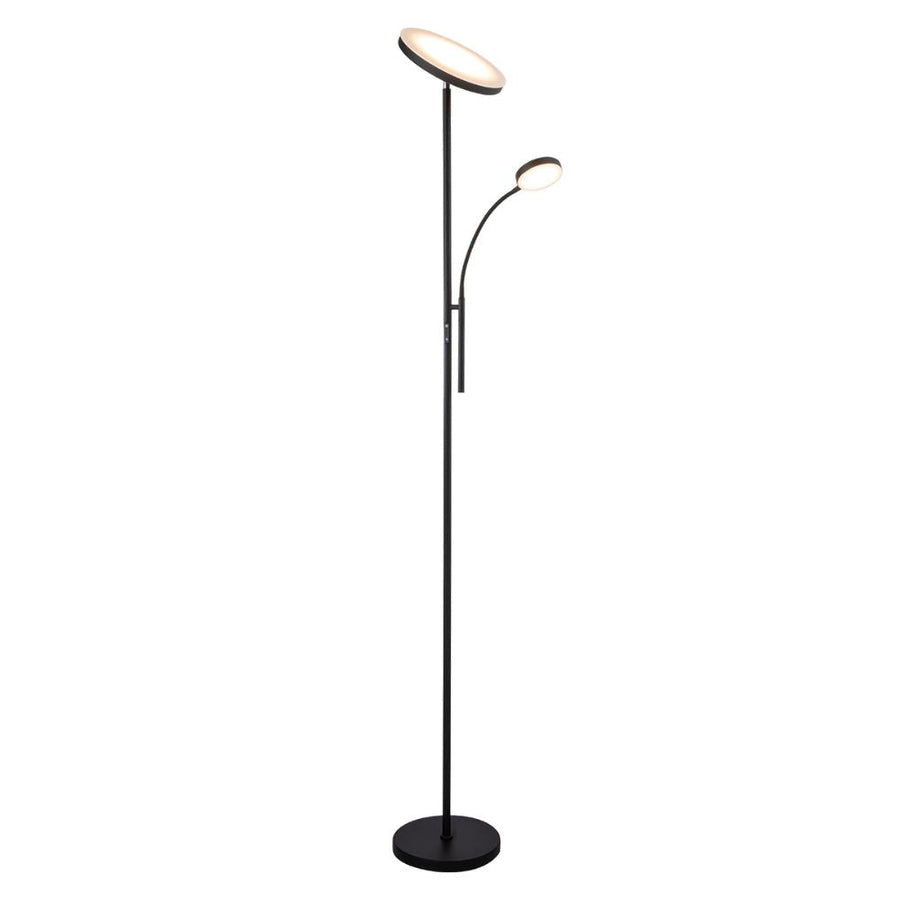 Domus SAMSON - 30W+5W LED 4-CCT Switchable Push Dimmable Mother & Child Uplighter Floor Lamp Black-Domus Lighting-Ozlighting.com.au