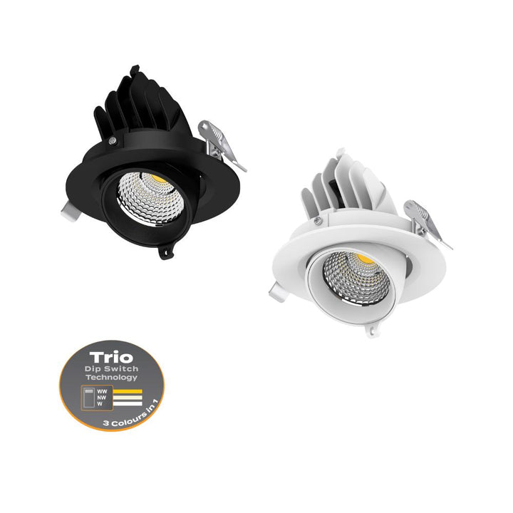 Domus SCOOP-13-TRIO-DALI - 13W LED Tri-Colour DALI Dimmable Scoop Adjustable Downlight IP20-Domus Lighting-Ozlighting.com.au