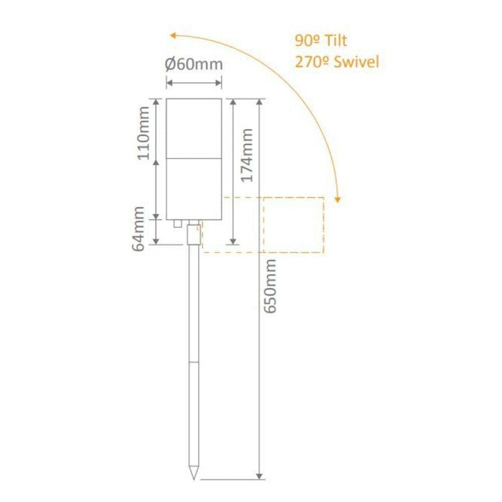 Domus SHADOW-1-GDN - 6W 3-CCT 12V Exterior LED Garden Spike Light - DRIVER REQUIRED-Domus Lighting-Ozlighting.com.au