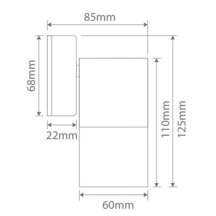 Domus SHADOW-1WB - 6W 3-CCT GU10 Down Only Exterior LED Wall Light IP65-Domus Lighting-Ozlighting.com.au