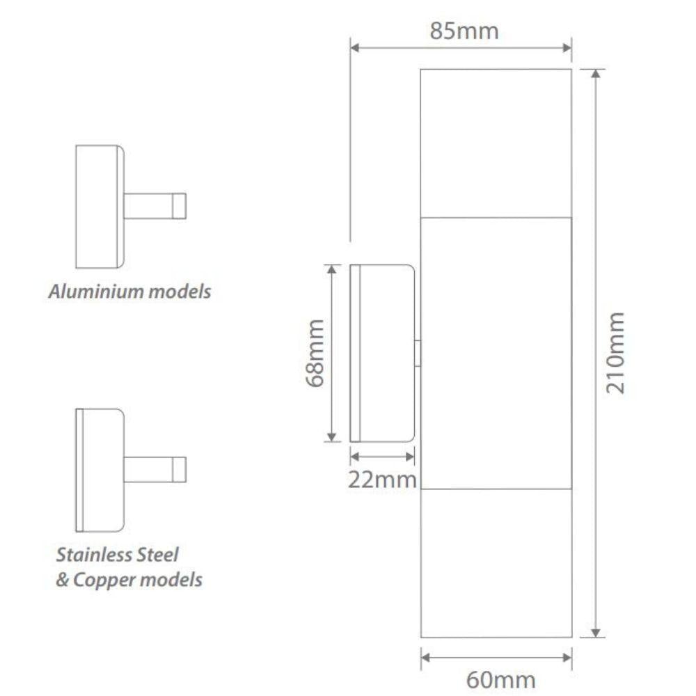 Domus SHADOW-2WB - 2 x 6W 3-CCT GU10 Up/Down Exterior LED Wall Light IP65-Domus Lighting-Ozlighting.com.au