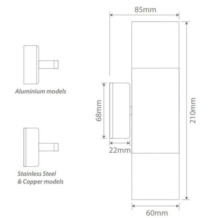 Domus SHADOW-2WB - 2 x 6W 3-CCT GU10 Up/Down Exterior LED Wall Light IP65-Domus Lighting-Ozlighting.com.au