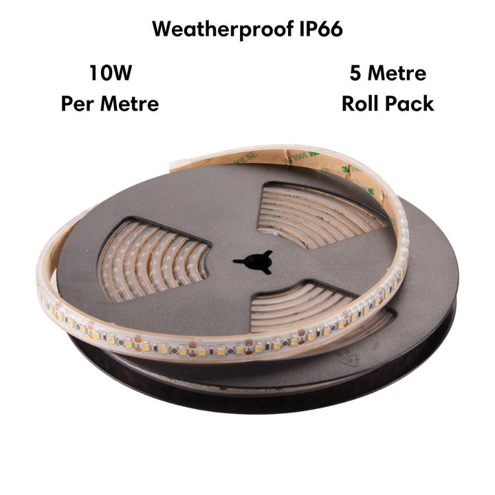 Domus STRIP-120-WP-5M - 10W LED High Output 120LED P/M Weatherproof Striplight IP66 12V 6500K 5M Roll Pack - DRIVER REQUIRED-Domus Lighting-Ozlighting.com.au