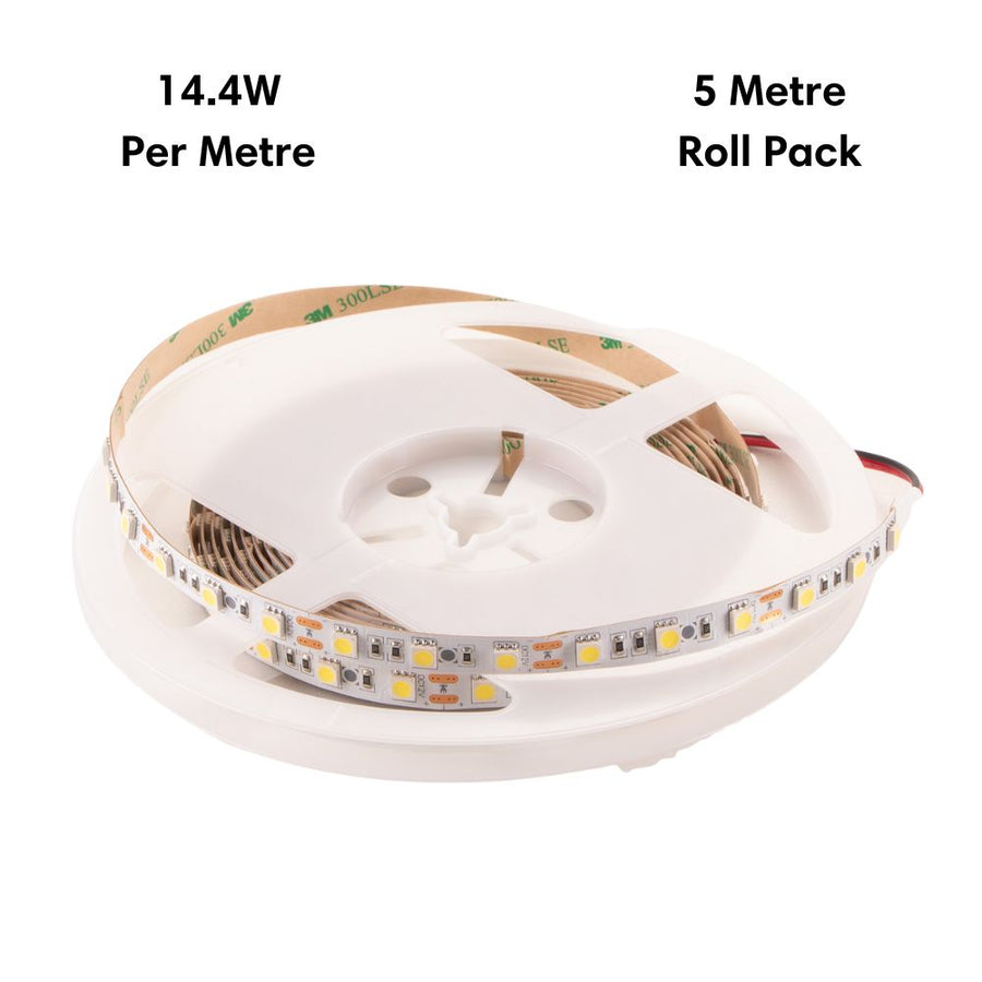 Domus STRIP-60-GMA-5M - 14.4W LED 60LED P/M High Output Striplight IP20 12V 6500K 5M Roll Pack - DRIVER REQUIRED-Domus Lighting-Ozlighting.com.au