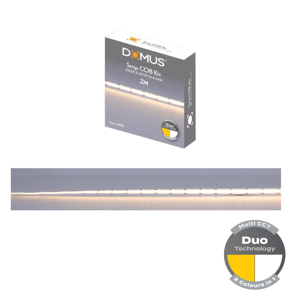 Domus STRIP-COB-KIT - 6W Per Metre 2-CCT Switchable COB Bright IP44 Indoor LED Strip Light Kit-Domus Lighting-Ozlighting.com.au