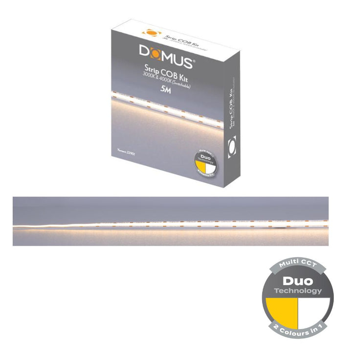 Domus STRIP-COB-KIT - 6W Per Metre 2-CCT Switchable COB Bright IP44 Indoor LED Strip Light Kit-Domus Lighting-Ozlighting.com.au