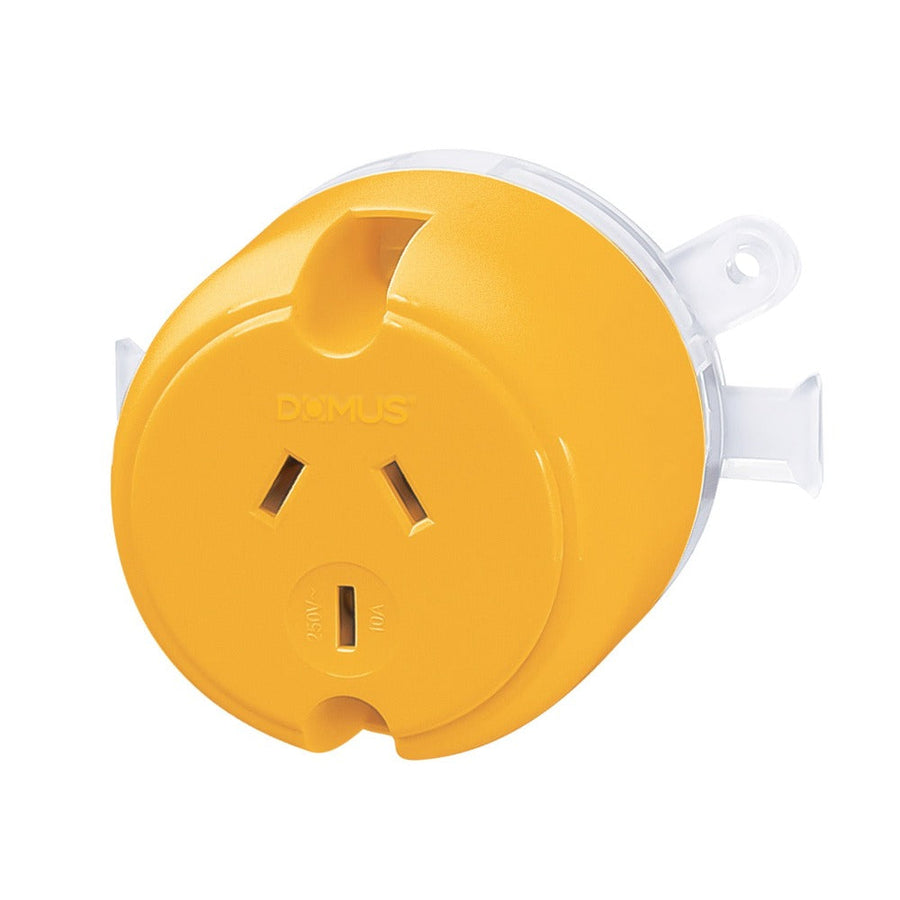 Domus SURFACE-SOCKET - Surface Mount 10A Single Three Pin Plug Base Surface Socket-Domus Lighting-Ozlighting.com.au