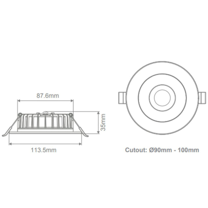 Domus SWAP-8-SLEEK - 8W LED Tri-Colour Dimmable Flat Sleek Trim LED Downlight-Domus Lighting-Ozlighting.com.au