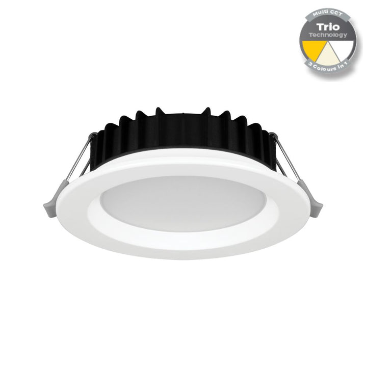 Domus TACK-8 - 8W LED Tri-Colour Dimmable Deep Face Downlight IP44-Domus Lighting-Ozlighting.com.au